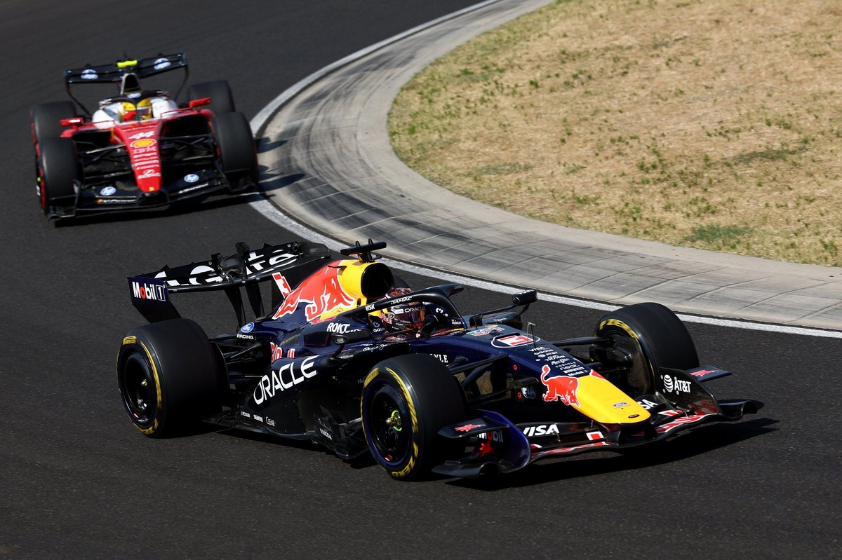 Ferrari surprised by "spicy" Red Bull strategy that yielded Max Verstappen second in Hungary source thumbnail