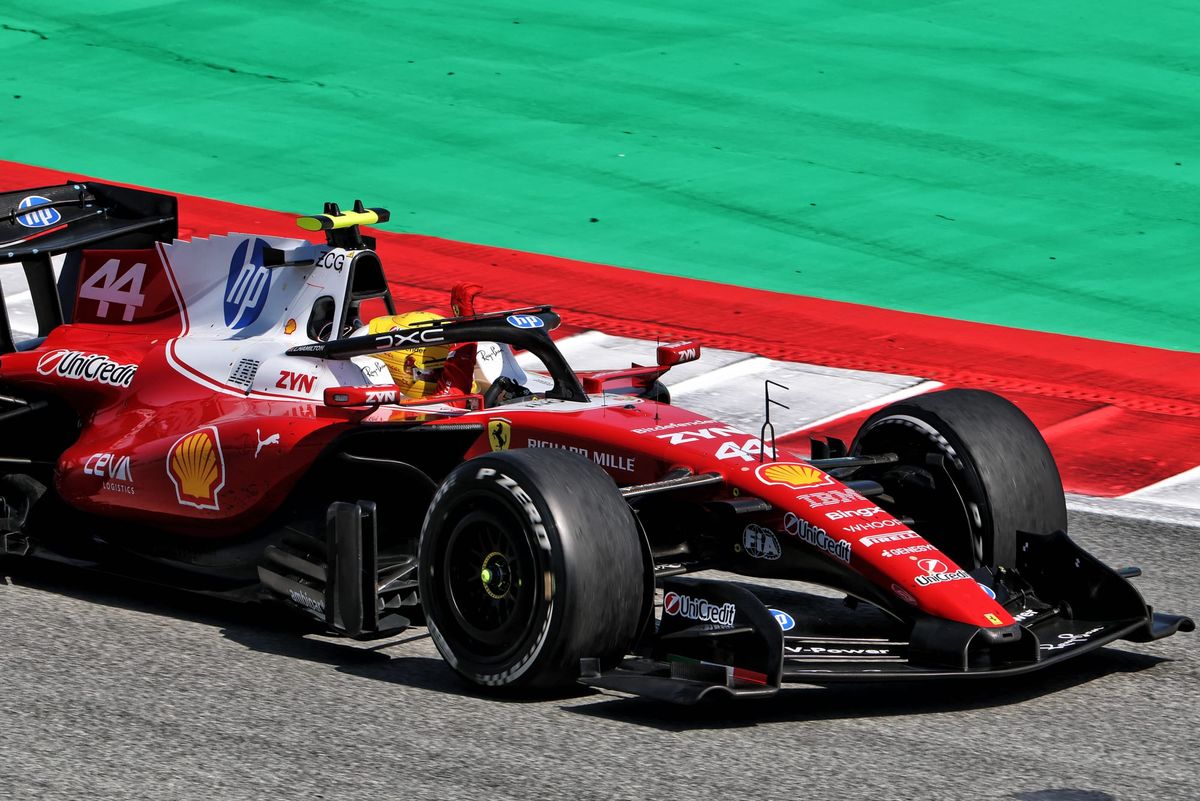Hamilton takes first Ferrari win as Russell wilts & Antonelli retires thumbnail