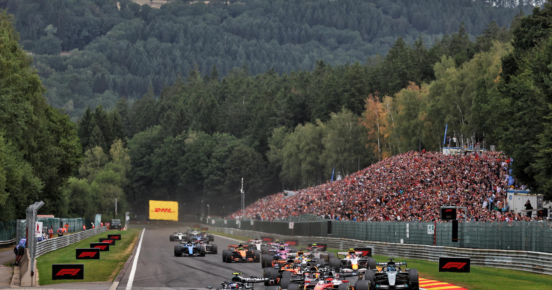 Kimi Antonelli hunts down Charles Leclerc to win Belgian GP after George Russell disaster thumbnail