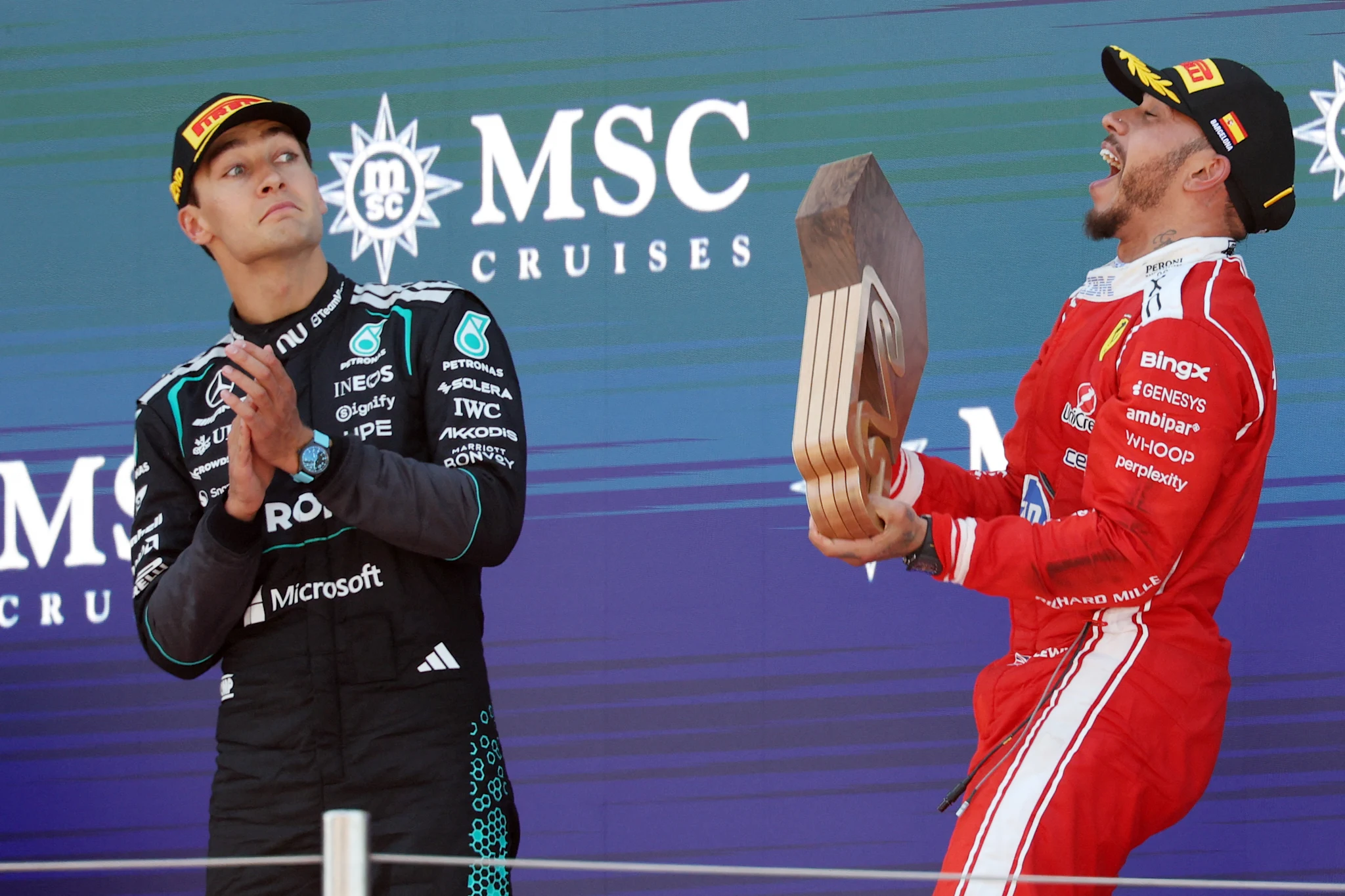 Russell wary of ‘mighty impressive' Ferrari after Barcelona P2 source thumbnail