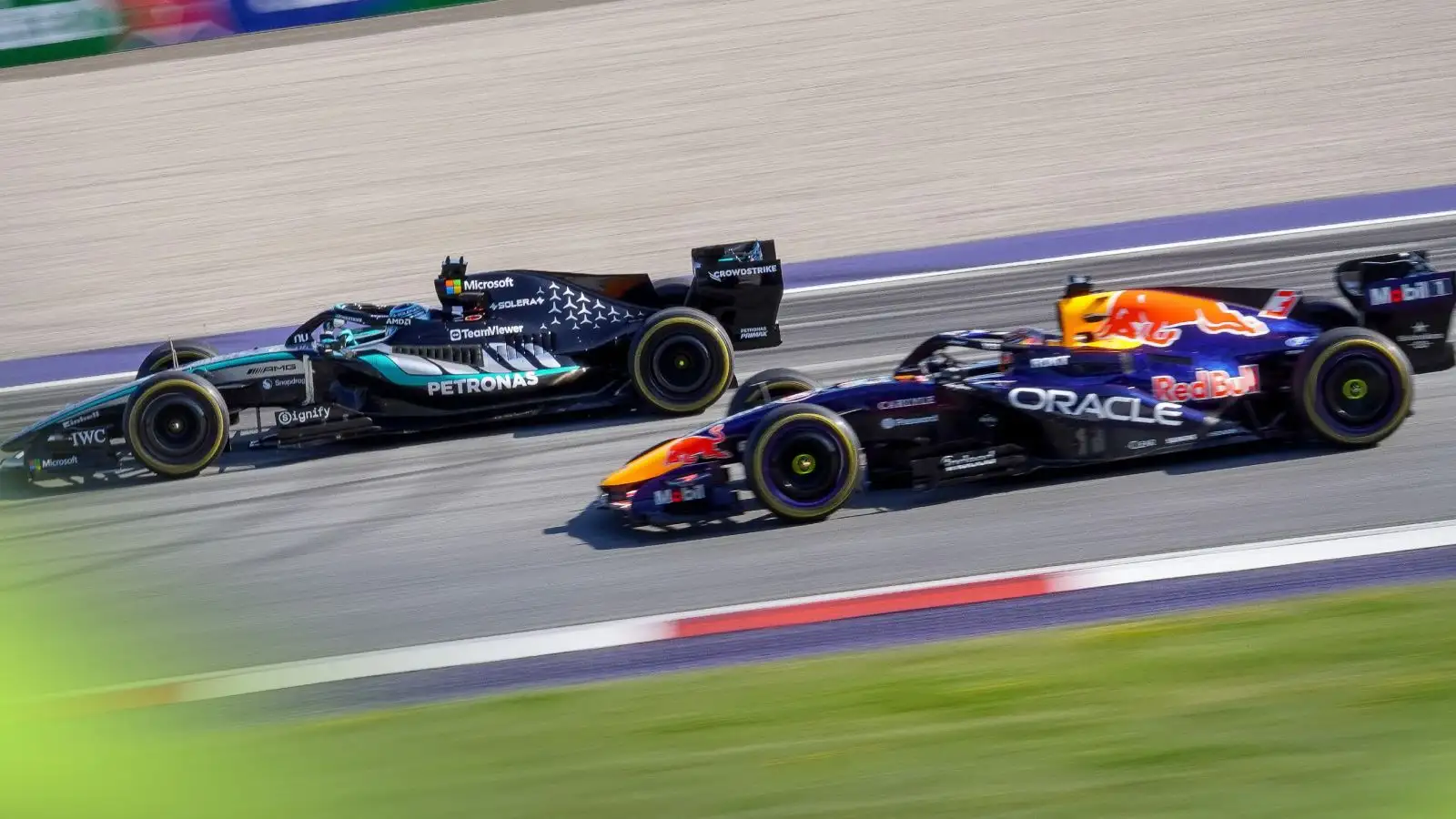 Untelevised Max Verstappen gesture emerges after Russell encounter thumbnail