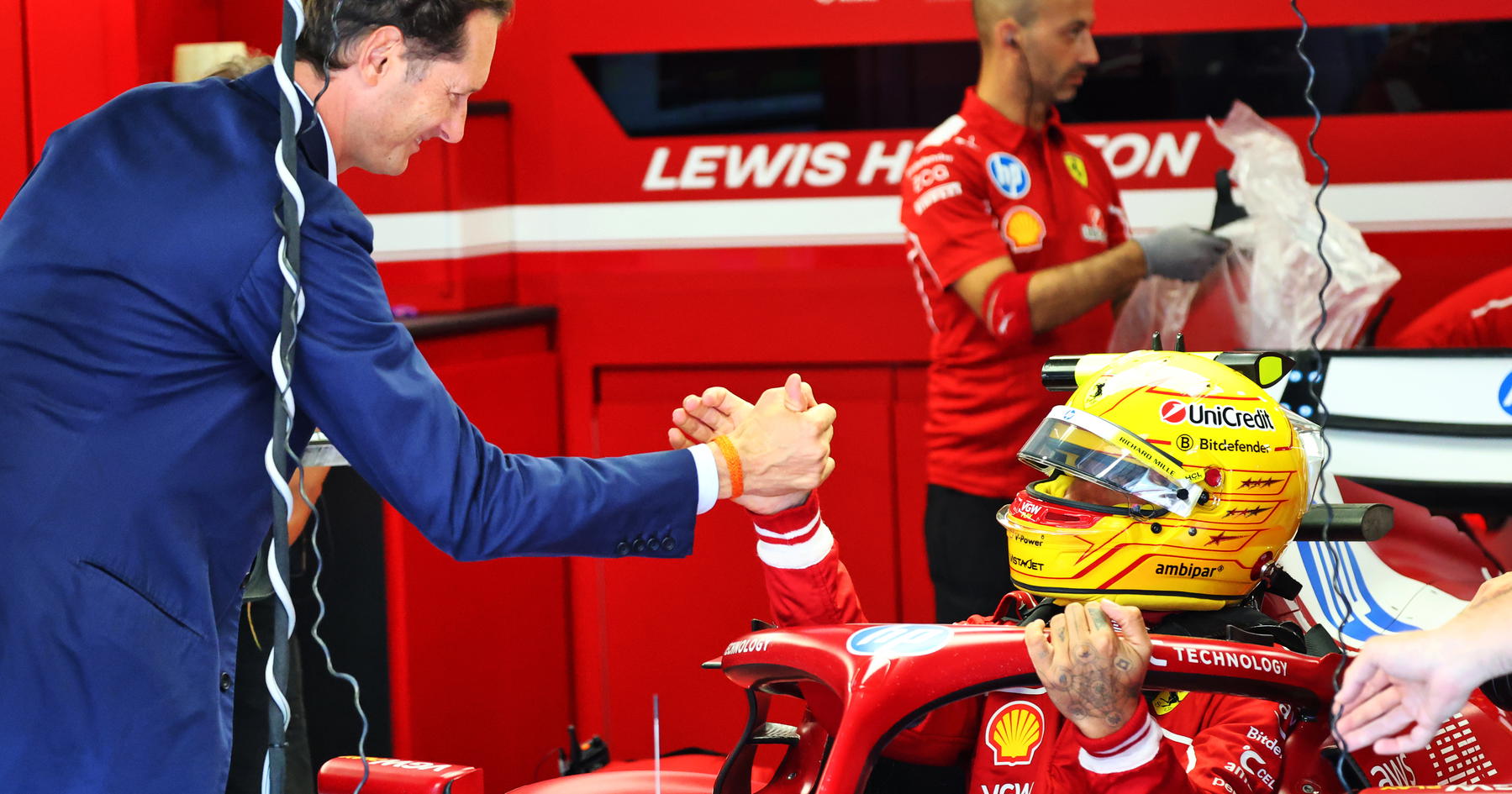 Ferrari chairman issues statement after stunning first Lewis Hamilton win source thumbnail