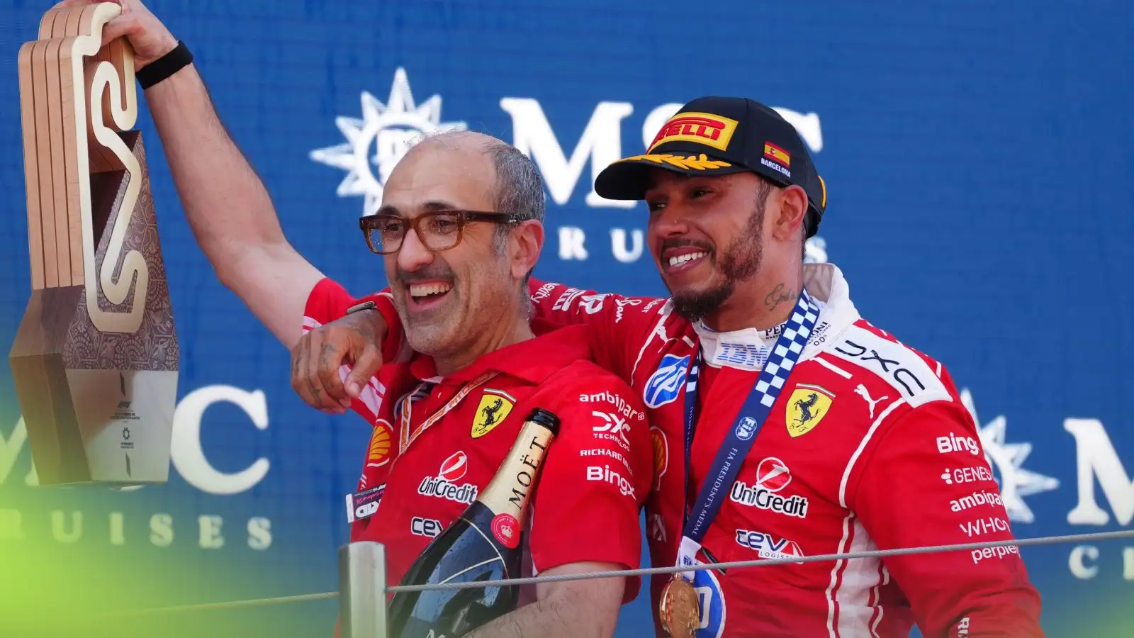 Lewis Hamilton hails Carlo Santi connection after Barcelona podium moment source thumbnail