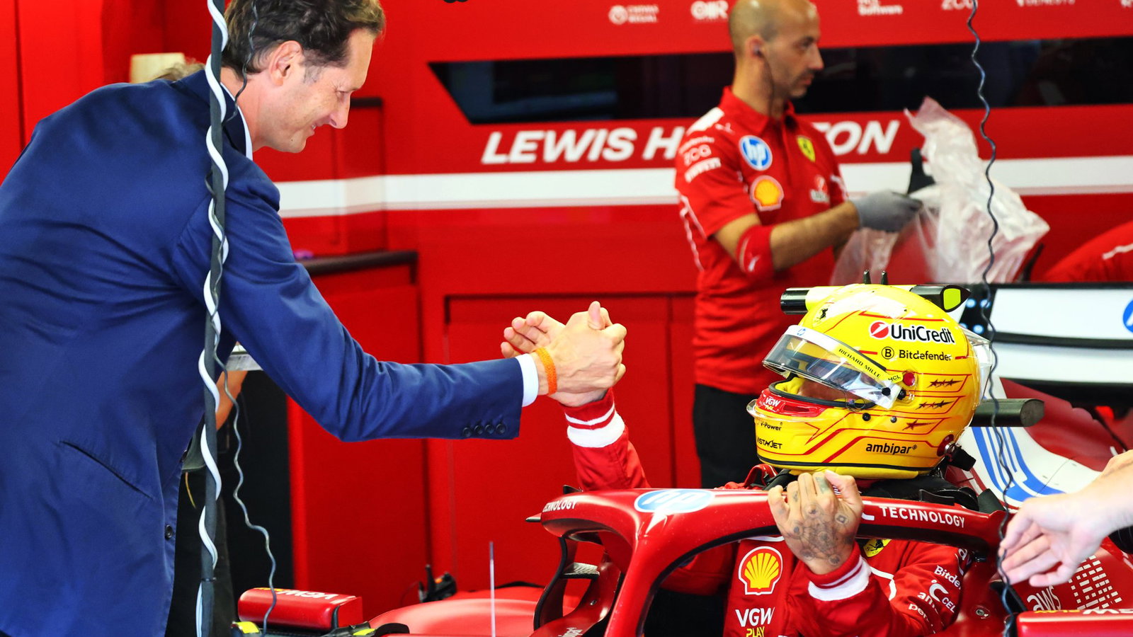 Ferrari chairman issues statement after magical Lewis Hamilton win thumbnail