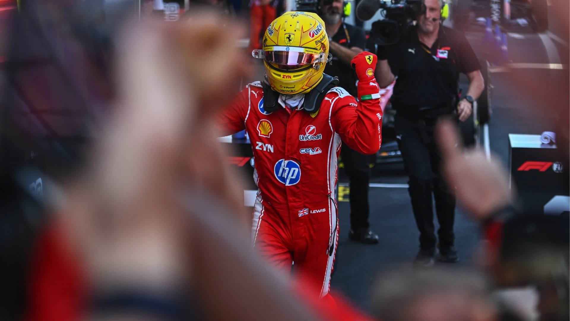 Hamilton wins first GP for Ferrari as Antonelli retires thumbnail