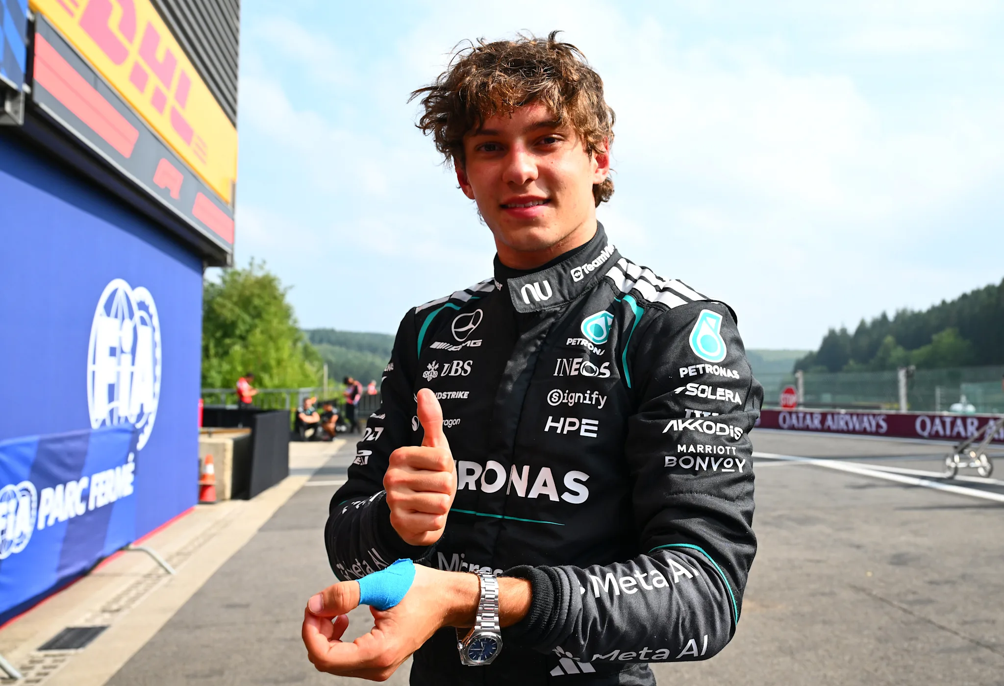 Antonelli revels in hard-fought pole position for Belgian GP thumbnail