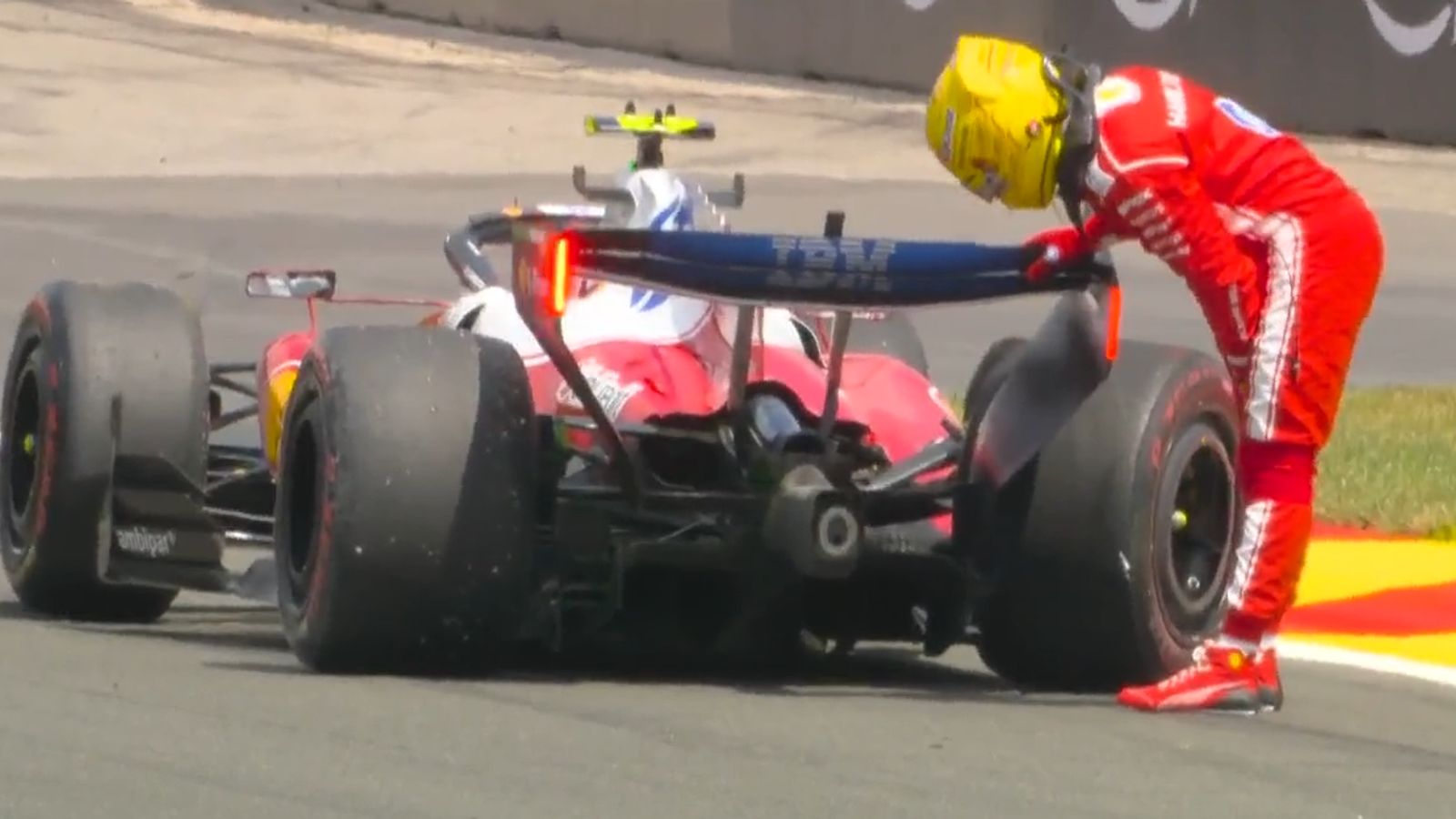 Hamilton crashes out as Antonelli sets pace in final Belgium practice thumbnail