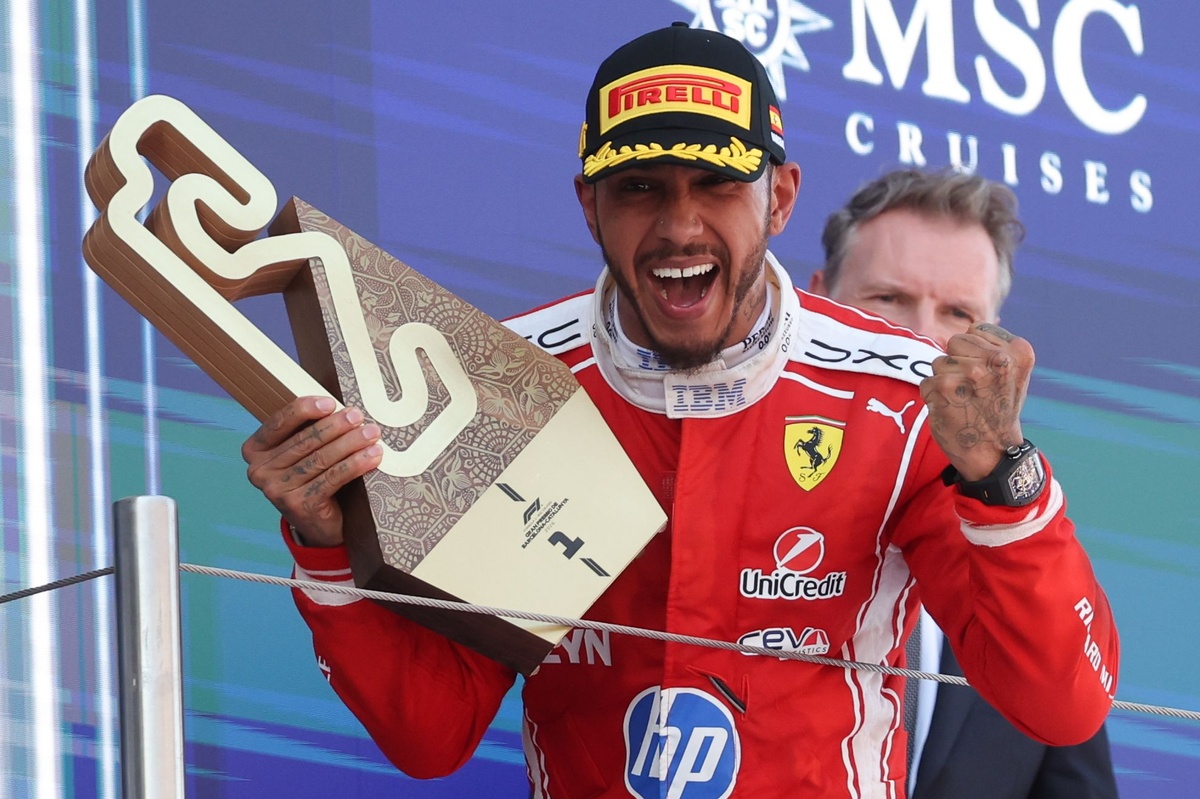 Lewis Hamilton shares defiant message after landmark Ferrari F1 win source thumbnail